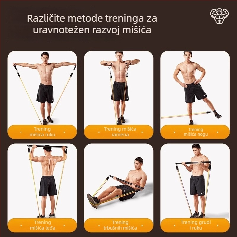 Set otpornih traka za muškarce – trening snage, vježbe za prsne mišiće, kućna fitnes oprema