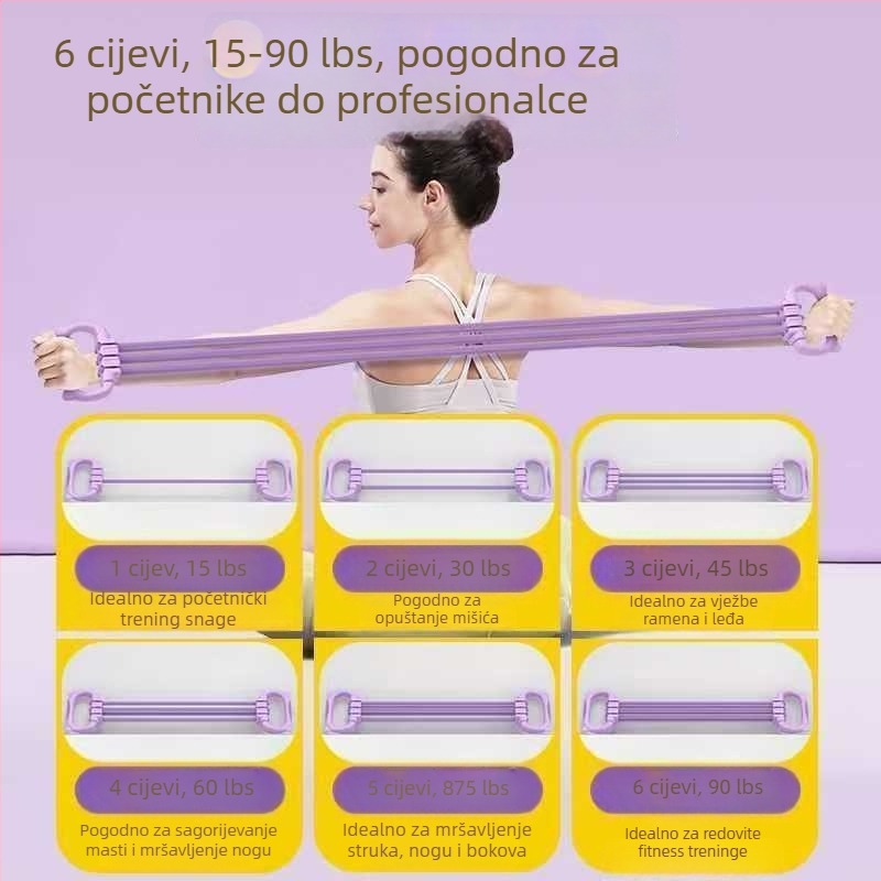 Prilagodljive trake otpora za kućnu fitness — istezanje ramena i leđa, trening leđa, oblikovanje tijela