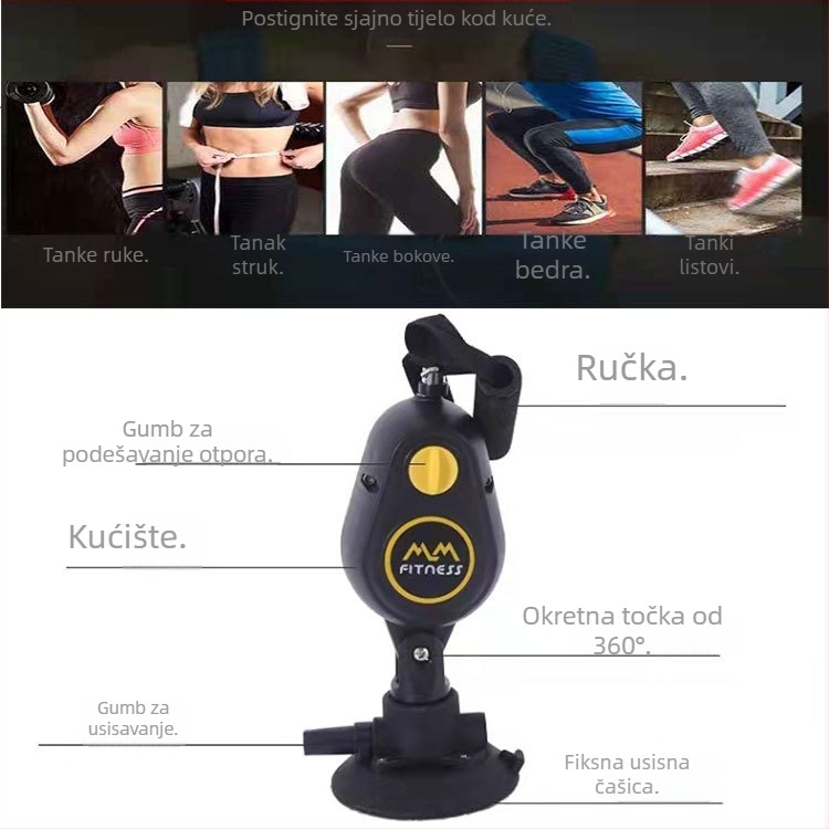 Limele Uređaj za trening s užetom za kućni fitness – Pilates i rastezanje uz usisne čašice