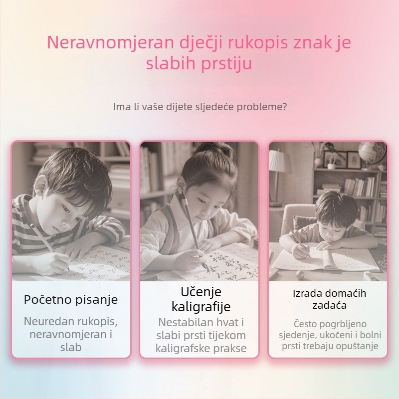 Dječji prstenovi za uhvat za poboljšanje izdržljivosti prstiju i kontrole zgloba, dizajnirani za poboljšanje slabog pisanja