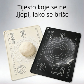 Silikonska podloga za tijesto, debela, veličine 70×50 cm, s mjernim oznakama, za kućnu upotrebu