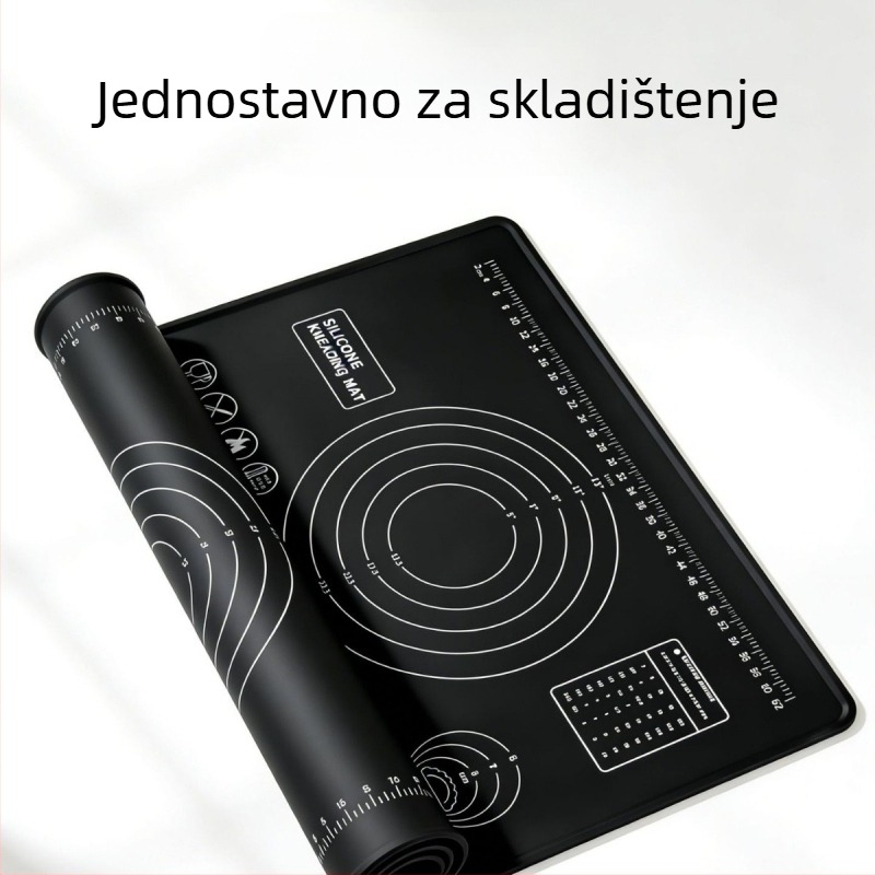 Silikonska podloga za tijesto, debela, veličine 70×50 cm, s mjernim oznakama, za kućnu upotrebu