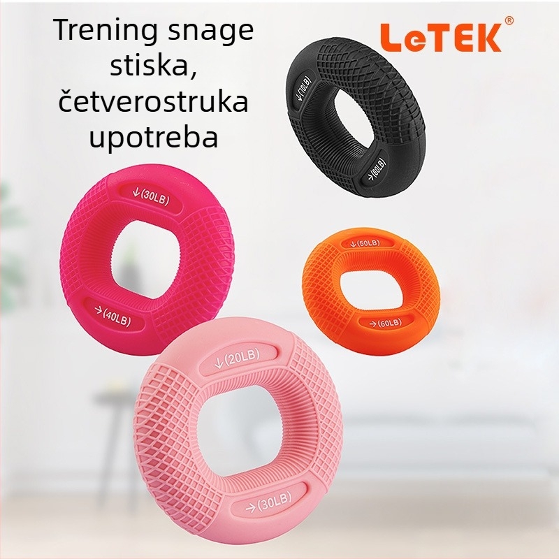 LeTEK silikonski prsten za zahvat s dvostrukom snagom za fitness i rehabilitaciju, tip O