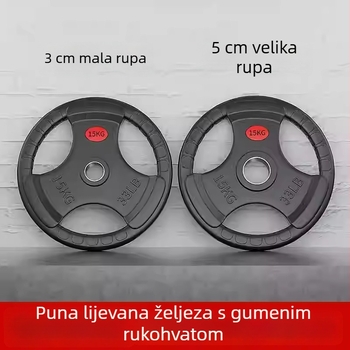Podesive gumirane ploče za šipku s tri otvora, velikim i malim otvorima, za kućnu fitness opremu