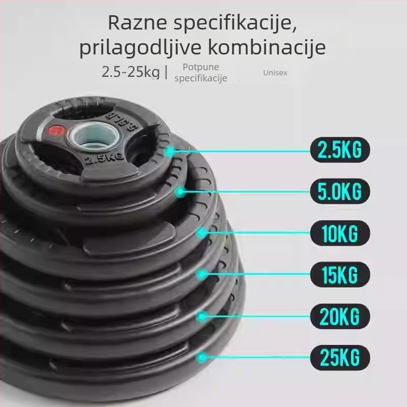 Podesive gumirane ploče za šipku s tri otvora, velikim i malim otvorima, za kućnu fitness opremu