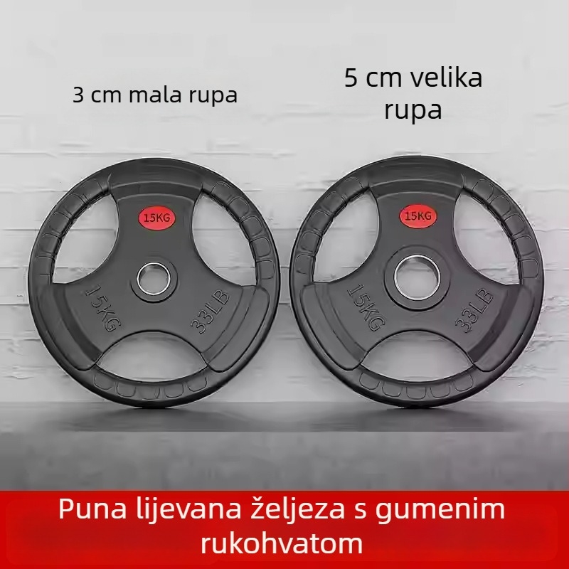 Podesive gumirane ploče za šipku s tri otvora, velikim i malim otvorima, za kućnu fitness opremu