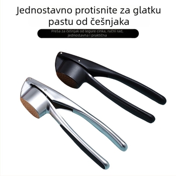 Preša za češnjak od cinkove legure i oguljivač češnjaka, ručni kuhinjski alat