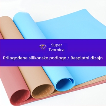 Ekstra velika silikon mat za razvaljivanje tijesta, debela radna podloga za miješanje i pečenje