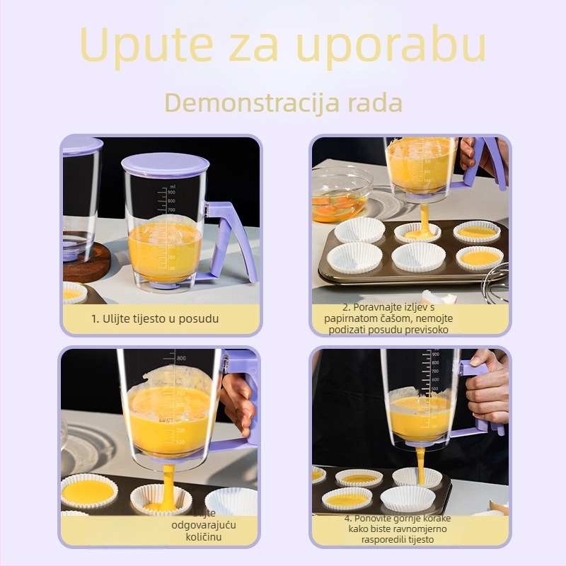 Ručni dozator tijesta s lijevkom za kolače, vafle i takoyaki