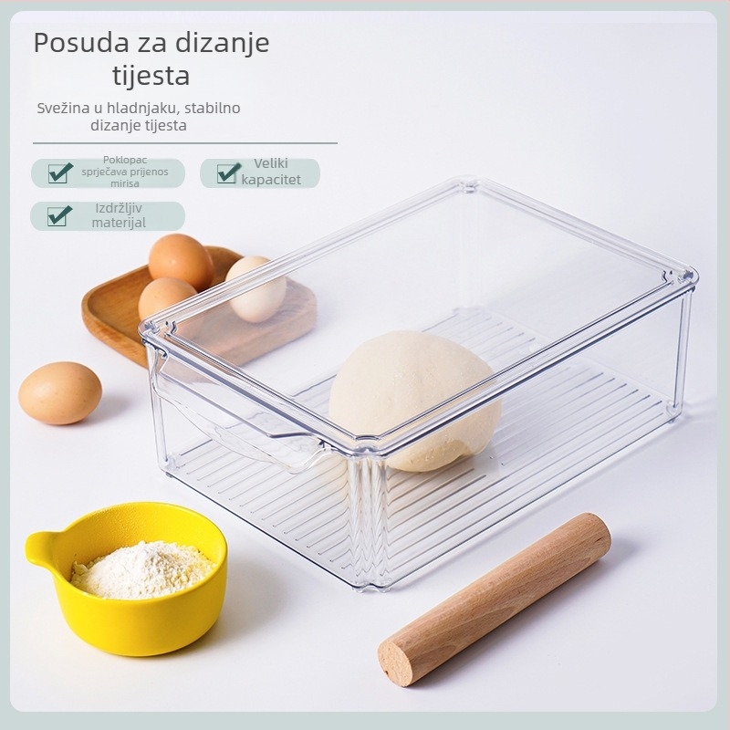 Kutija za fermentaciju i dizanje tijesta za kruh i tost – posuda za skladištenje hrane u hladnjaku