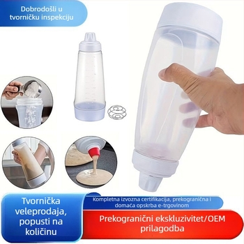 Ručna boca za miješanje tijesta s doziranjem, miješanje kreme i doziranjem, boca za muffine s mjernom skalom