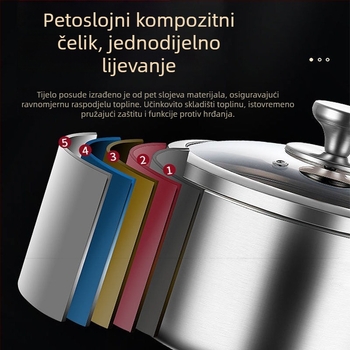 Lonac od nehrđajućeg čelika za mlijeko, namijenjen bebama, višenamjenska posuda za parenje i kuhanje, kompaktna za kućnu upotrebu