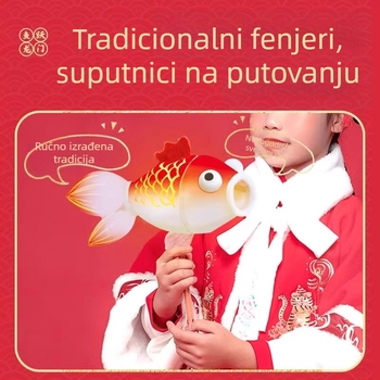 Tradicionalni kineski lampion DIY — ručno izrađena riblja lanterna (šaran) poklon djeci
