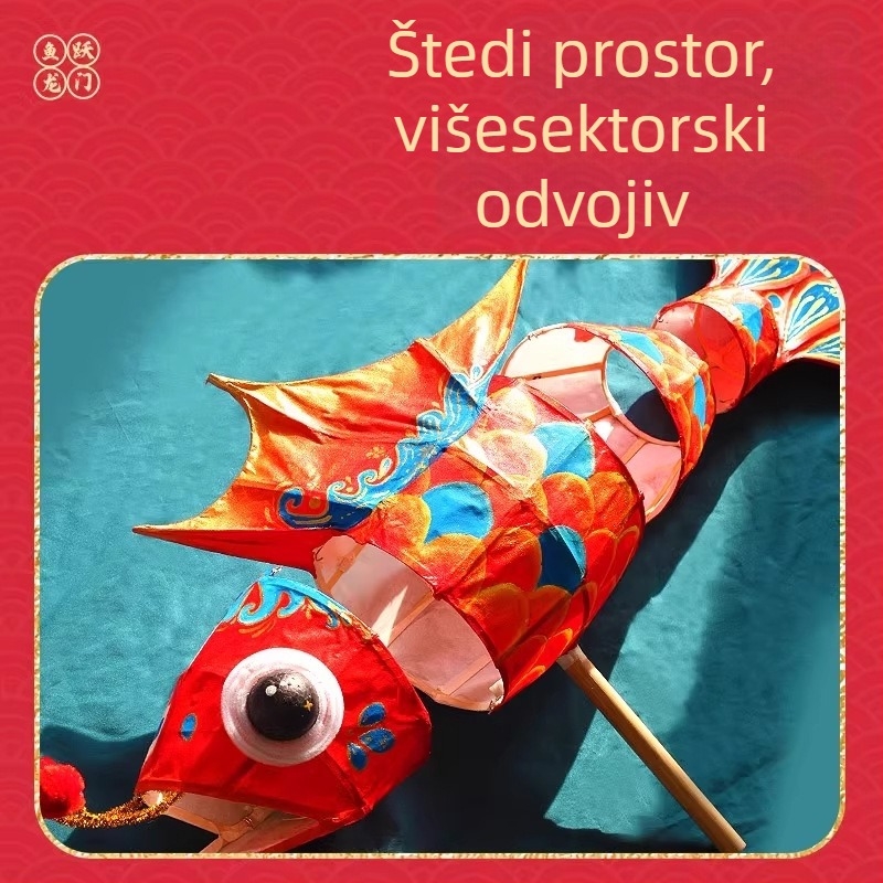 Tradicionalni kineski lampion DIY — ručno izrađena riblja lanterna (šaran) poklon djeci