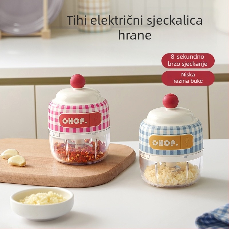 Električna mini presica za češnjak i usitnjivač za kućnu upotrebu — procesor za dječju hranu, mljević češnjaka, mikser