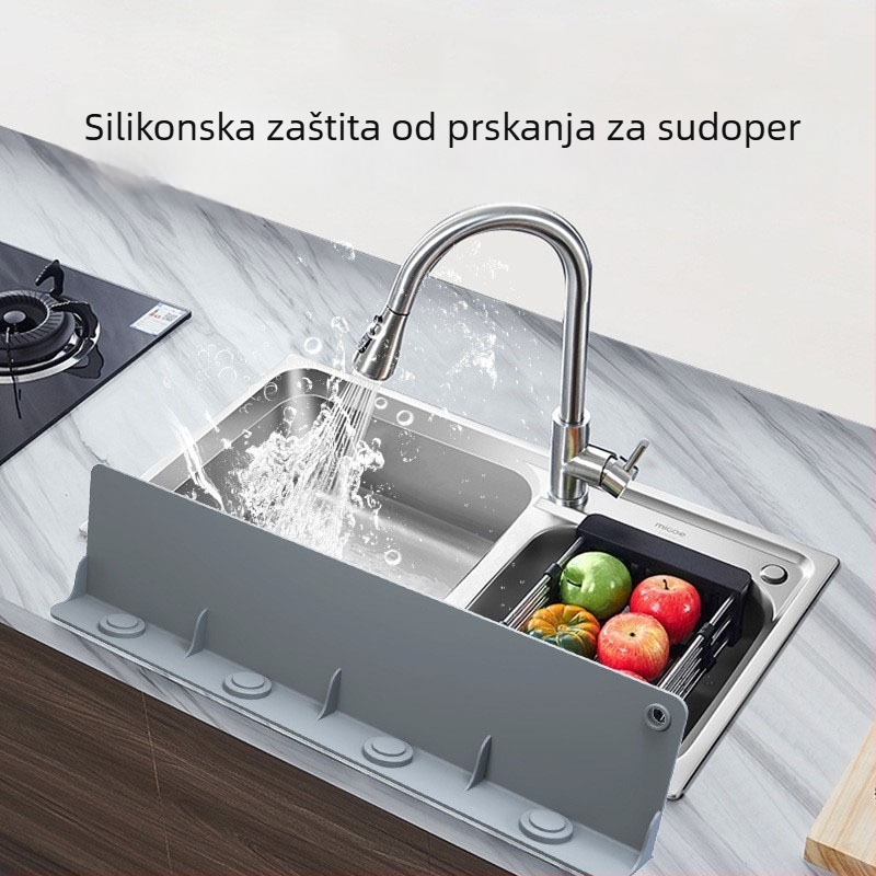 Silikonska zaštita sudopera za pranje povrća sa usisnom čašom