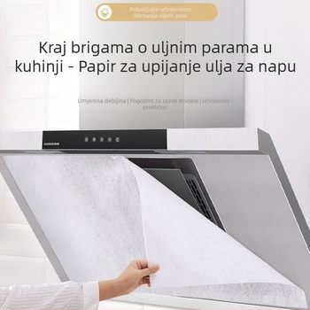 Membrana za filtriranje kuhinjske nape protiv masnoća, netkani filtr, naljepnica za apsorpciju ulja, 48 cm × 10 m
