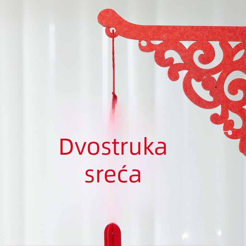 3D lanterna s simbolom dvostruke sreće, od netkanog materijala, za svadbene i kućne dekoracije