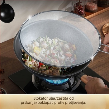 Nehrđajući čelik, mreža protiv masnoće s držačem, mreža za prženje ribe i kuhanje, odvajač ulja, pladanj za pizzu