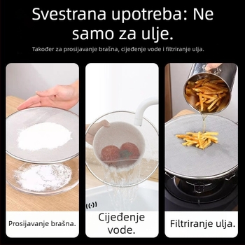 Nehrđajući čelik, mreža protiv masnoće s držačem, mreža za prženje ribe i kuhanje, odvajač ulja, pladanj za pizzu