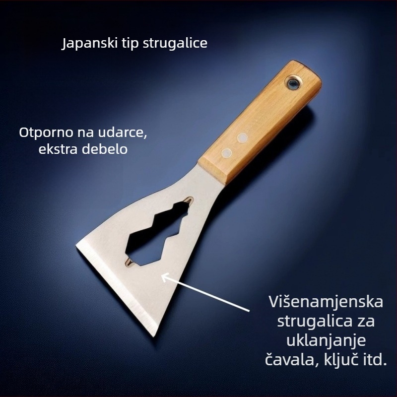 Višenamjenski alat od nehrđajućeg čelika: škrabica i spatula za čišćenje pločica i maltera