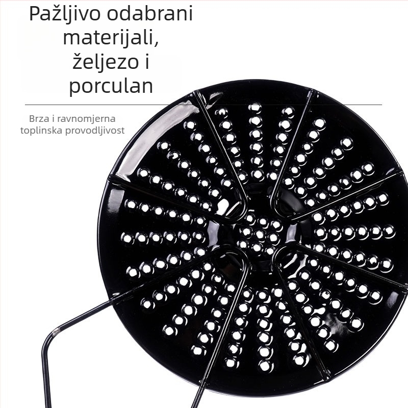 Ploča za prijenos topline za plinski štednjak s ručkom, emajlirana, otporna na izgaranje i izgorjenje.