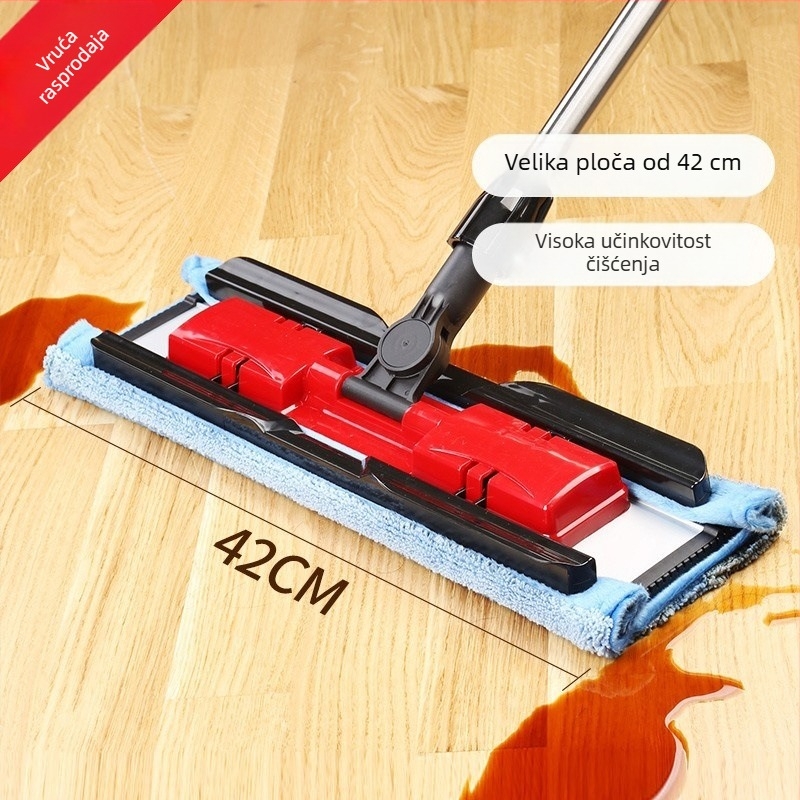 Meiliya ploski mop za kućnu upotrebu – čišćenje drvenog i keramičkog poda, ušteda napora, velika glava s kopčom