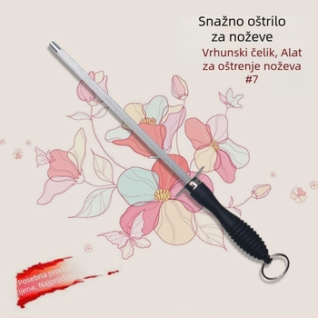 Štapić za oštrenje noževa od nehrđajućeg čelika za kuhinju, čvrst i učinkovit