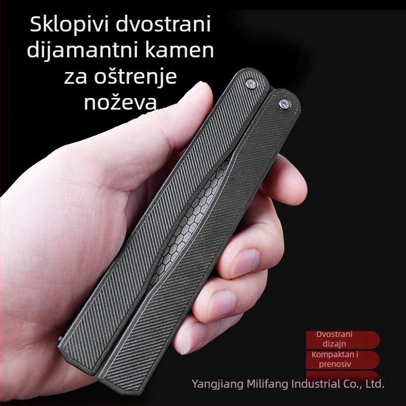 Sklopivi dijamantni oštrač za kuhinjske nože i škare, dvostrana površina