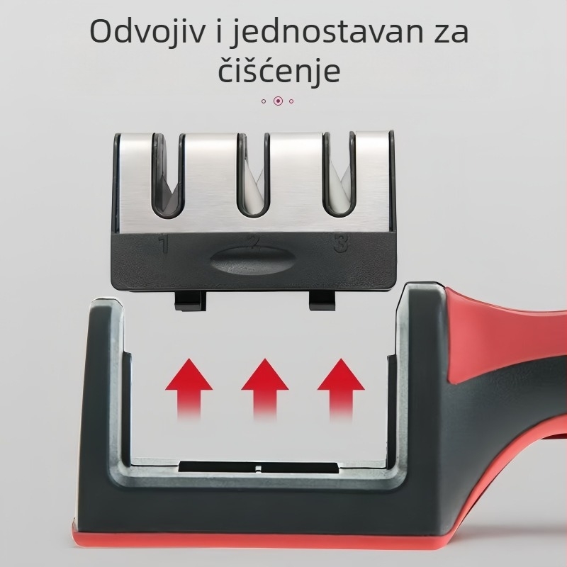 Novi model kućnog oštrenja noževa, brz oštrač noževa, kuhinjski trostupanjski kamen za oštrenje, ručni prenosni alat za oštrenje