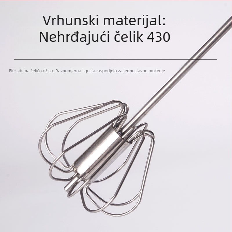 Nerđajući čelični poluautomatni mućkalica za jaja, kuhinjski alat za miješanje