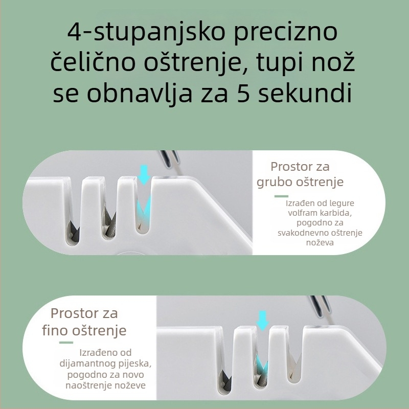 Oštrač noževa, višenamjenski protuklizni kuhinjski oštrač, 4 u 1