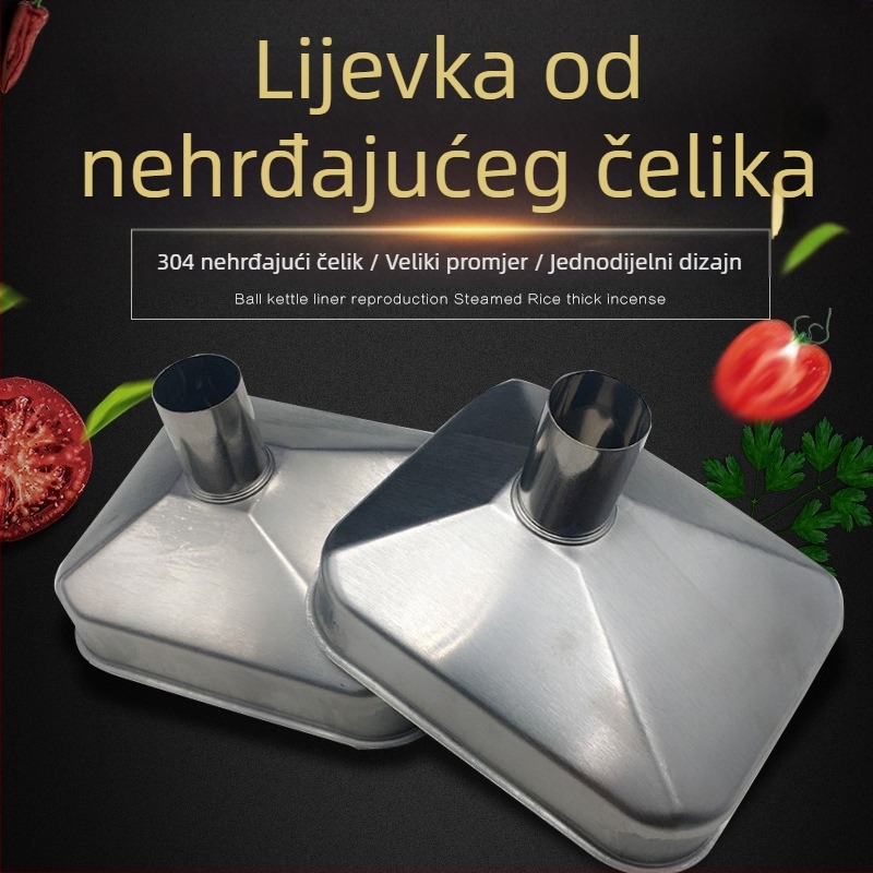 Funnel od nehrđajućeg čelika 304, veliki promjer, industrijska upotreba, za vino, ulje i tekućine, pravokutnog oblika
