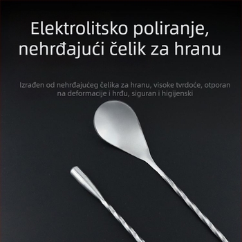 Žlica za bar od nehrđajućeg čelika 304, duga drška, oblik kapljice vode, za kavu, pića, mlijeko u prahu i čaj s mlijekom