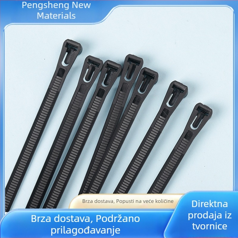 Podesive najlonske kabelske vezice crno-bijele, za višekratnu upotrebu, debljina 1,3 mm, UL94V-2, razne duljine