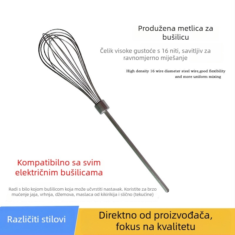 Višenamjenski produženi miješajući štap od nehrđajućeg čelika 304, za bjelanjke, ručno korištenje, odvaja se i pere
