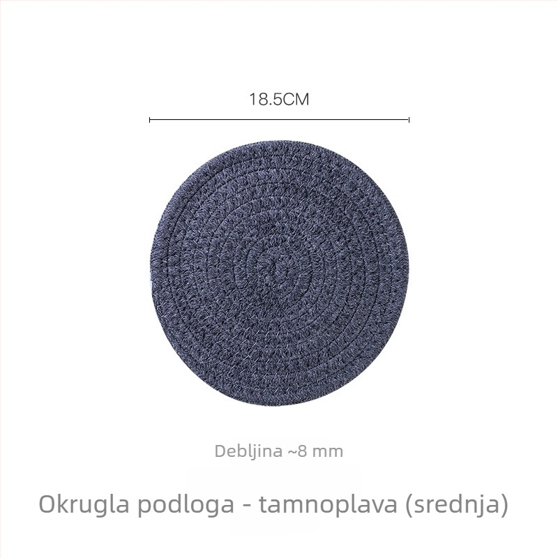 Japanski stil, okrugla podloga od pletene pamuka i lana, debela izolacijska podloga za šalice i tanjure, protivklizna