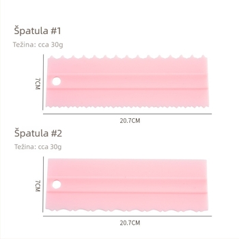 Dvostruka špatula za premazivanje torti, produženi strugač s nazubljenim rubom – 4-dijelni set za kućno pečenje