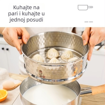 Aksesoari japanskog stila za kuhanje na pari: poklopac, košara za paru i rešetka, prehrambena 304 nehrđajući čelik, univerzalni parni lonac s poklopcem, debeli dizajn