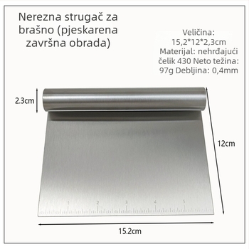 Škrabac od nehrđajućeg čelika s mjernom skalom, kuhinjski alat za pečenje, škrabac za rižine rezance