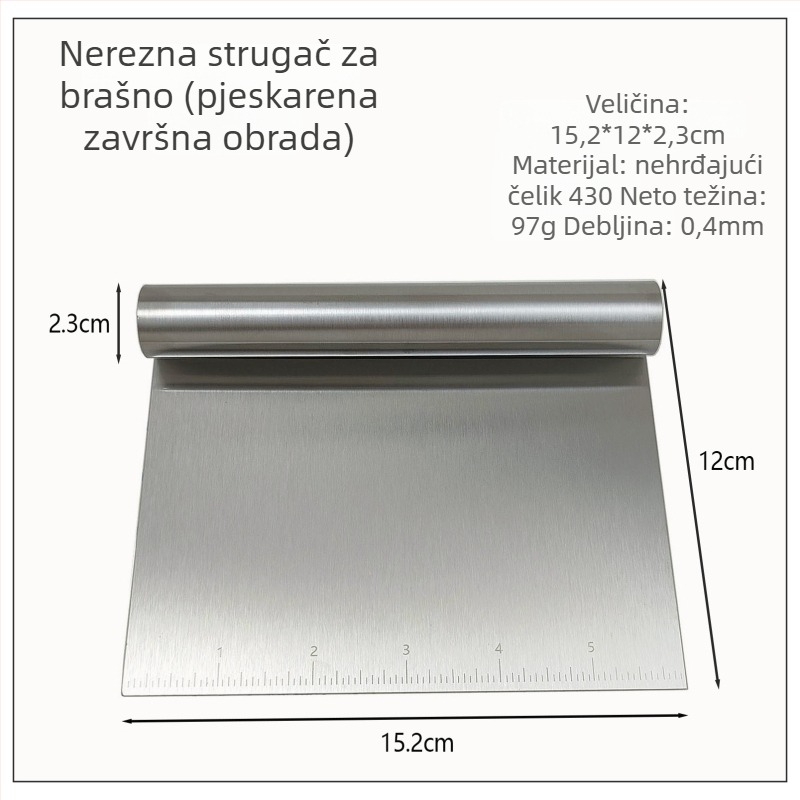 Škrabac od nehrđajućeg čelika s mjernom skalom, kuhinjski alat za pečenje, škrabac za rižine rezance