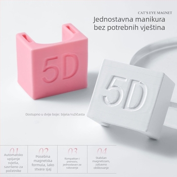 Cat-Eye magnet za nokte s gel-lakom – manikura u francuskom stilu