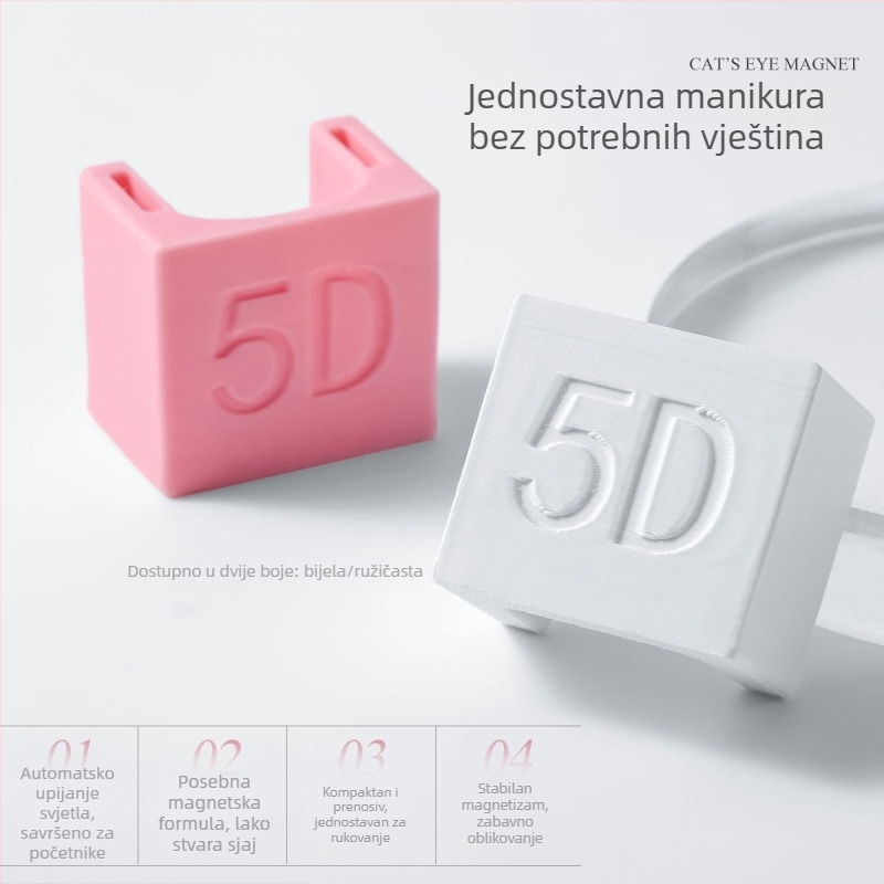 Cat-Eye magnet za nokte s gel-lakom – manikura u francuskom stilu