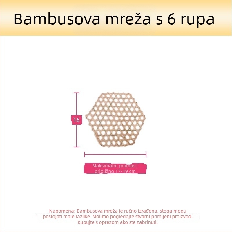 Bambusova neprimljajuća podloga za dno lonca, za dinstano meso i juhe