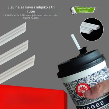 Jednokratna slamka s tri otvora za čaj, kavu i čaj s mlijekom
