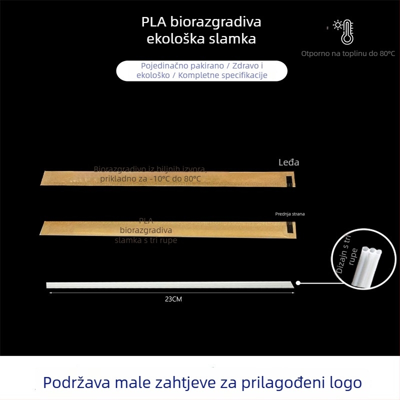 Jednokratna slamka s tri otvora za čaj, kavu i čaj s mlijekom