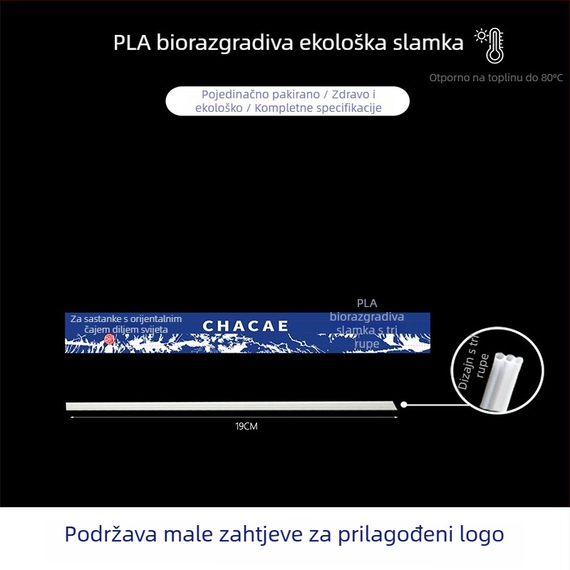 Jednokratna slamka s tri otvora za čaj, kavu i čaj s mlijekom