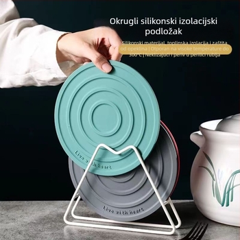 Silikonska teplotno-otporna podloška za lonce, debeli podložak za posuđe i tanjure, kružna podloga za jelo, moderni minimalistički dizajn