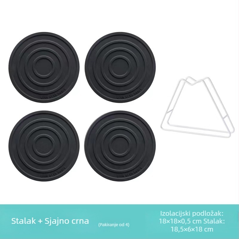 Silikonska teplotno-otporna podloška za lonce, debeli podložak za posuđe i tanjure, kružna podloga za jelo, moderni minimalistički dizajn