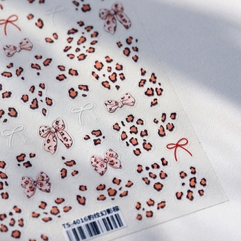 Magico Željezo 5D reljefna naljepnica za nokte TS-4015 Leopard Phantom Powder, matna, tanka i prozirna